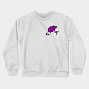 Small Rat with Nasty Woman Sign Crewneck Sweatshirt
